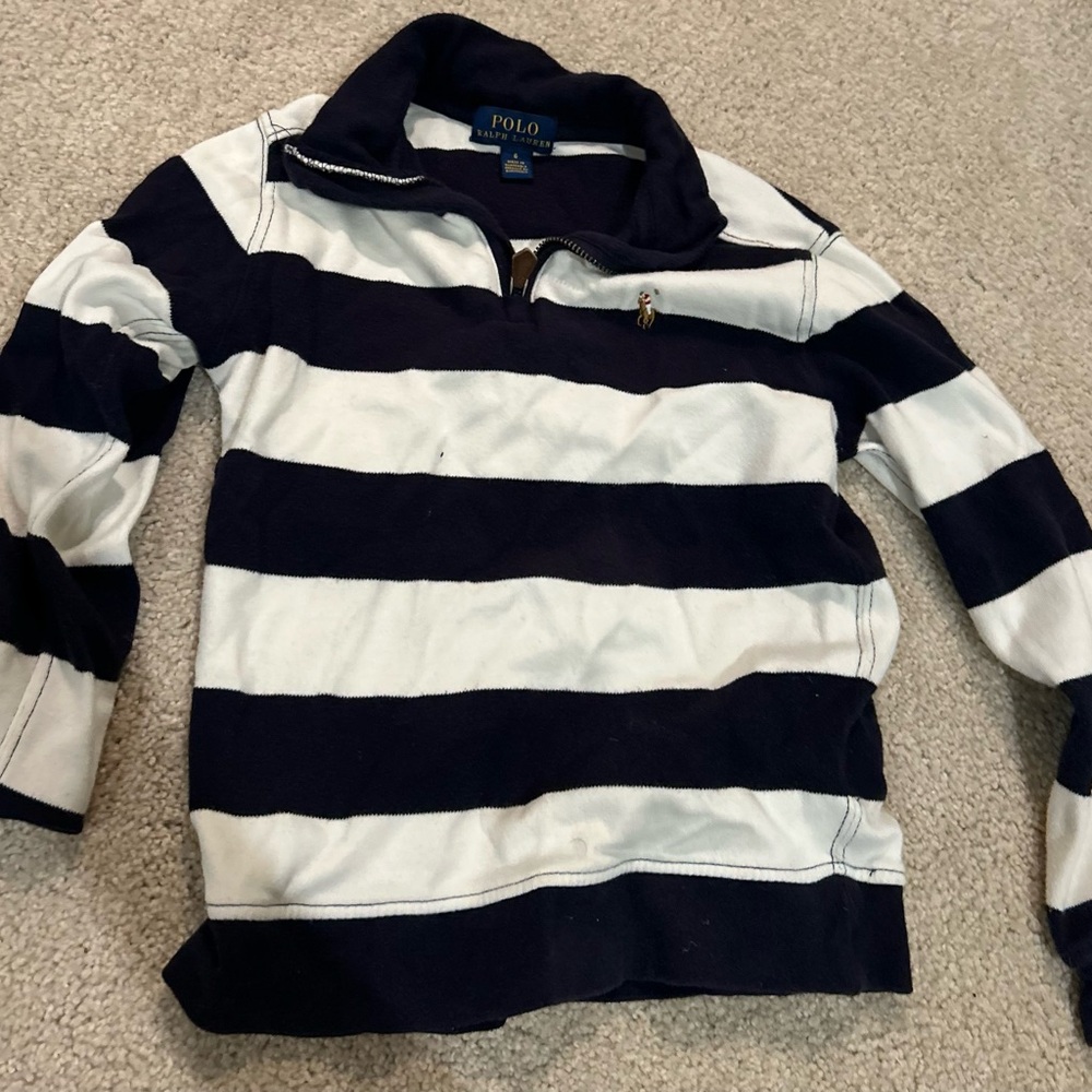 Polo by Ralph Lauren Boys’ Navy and White Striped Sweater